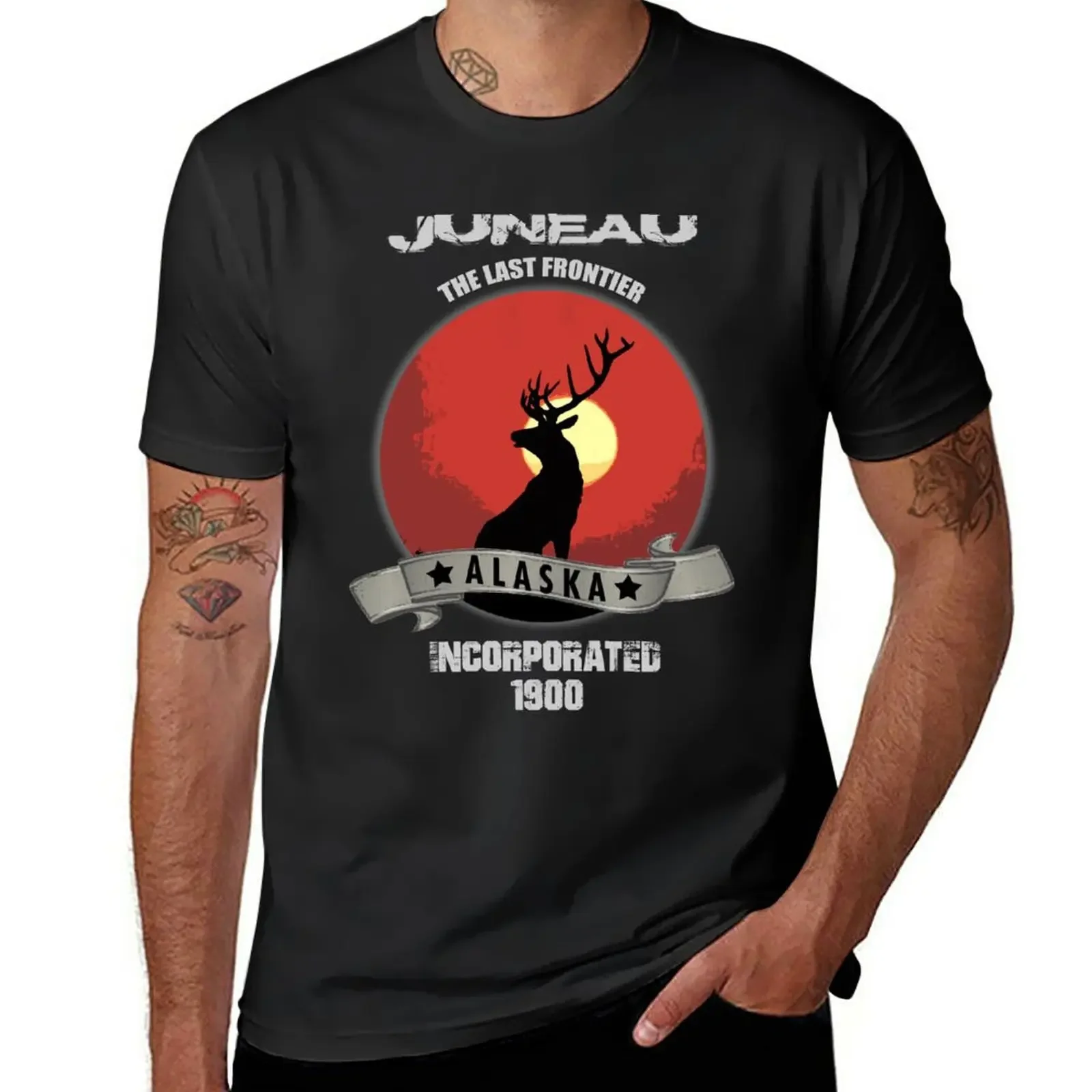 sweat shirts plus size tops mens t shirts pack  New Juneau Alaska T-Shirt