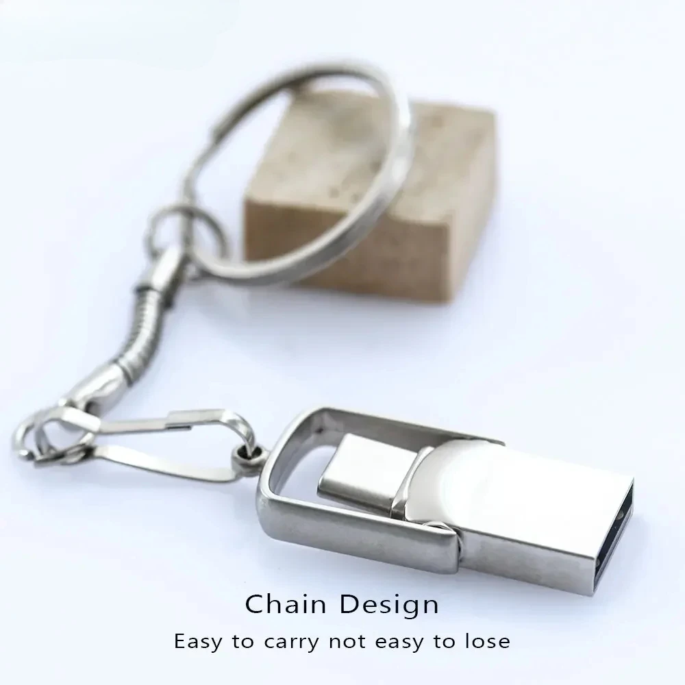 Super Mini TYPE-C USB Flash Drives 64GB High Speed Pen Drive 32GB Silver Key Chain Memory Stick 16GB Free Custom Logo Pendrive