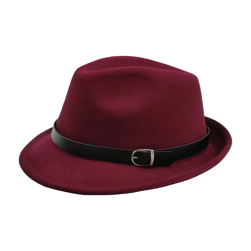 trilby hats for men solid fedora hat Curl gentleman Fashion Unisex Short Brim Autumn 2023 Winter Panama classic hat whosale