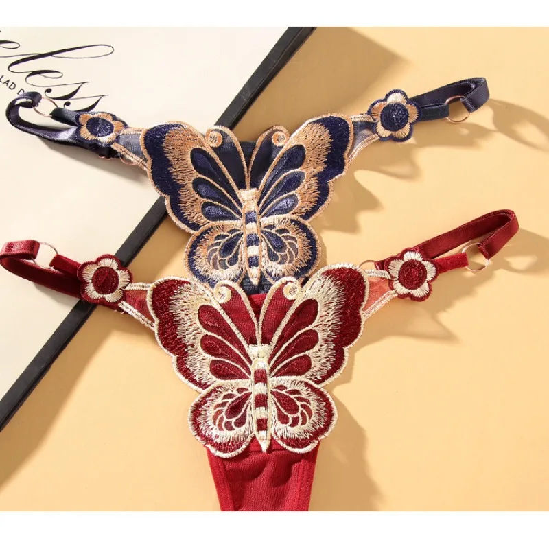 Personalized Fashion Underwear Butterfly Sexy Cute High Beauty Embroidery Adjustable Low Waist New Style Versatile Wholesale 2