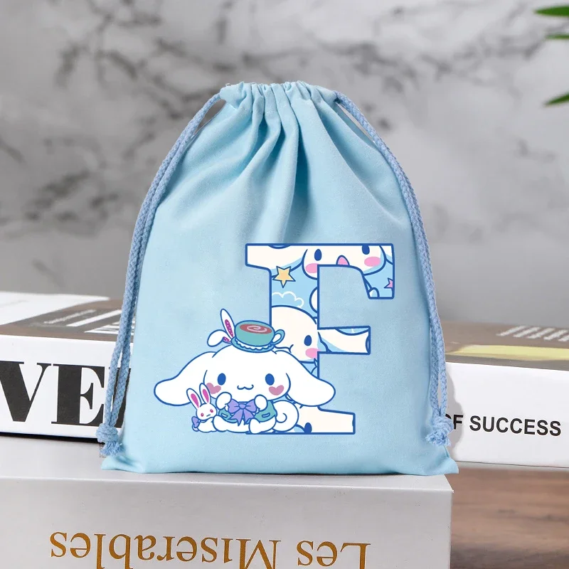 Sanrio กระเป๋าสตางค์ผ้าใบน่ารัก A-Z พิมพ์การ์ตูนอะนิเมะ Holiday Party Candy กระเป๋าผ้าฝ้ายของเล่นเด็กของขวัญเครื่องประดับกระเป๋า