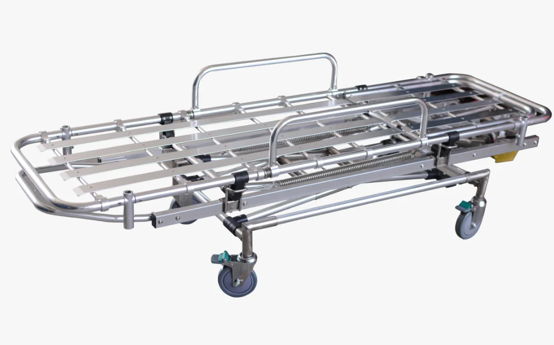 المعدات الطبية سبائك الألومنيوم جراحة سيارة إسعاف سرير نقل المريض نقالة الإنقاذ في حالات الطوارئ مع عجلة قابلة للقفل
