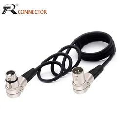 Right Angle 3PIN XLR Extension Cable Male to Female OFC Audio Cable Foil+Braided Shielded For Microphone Mixer Amplifier