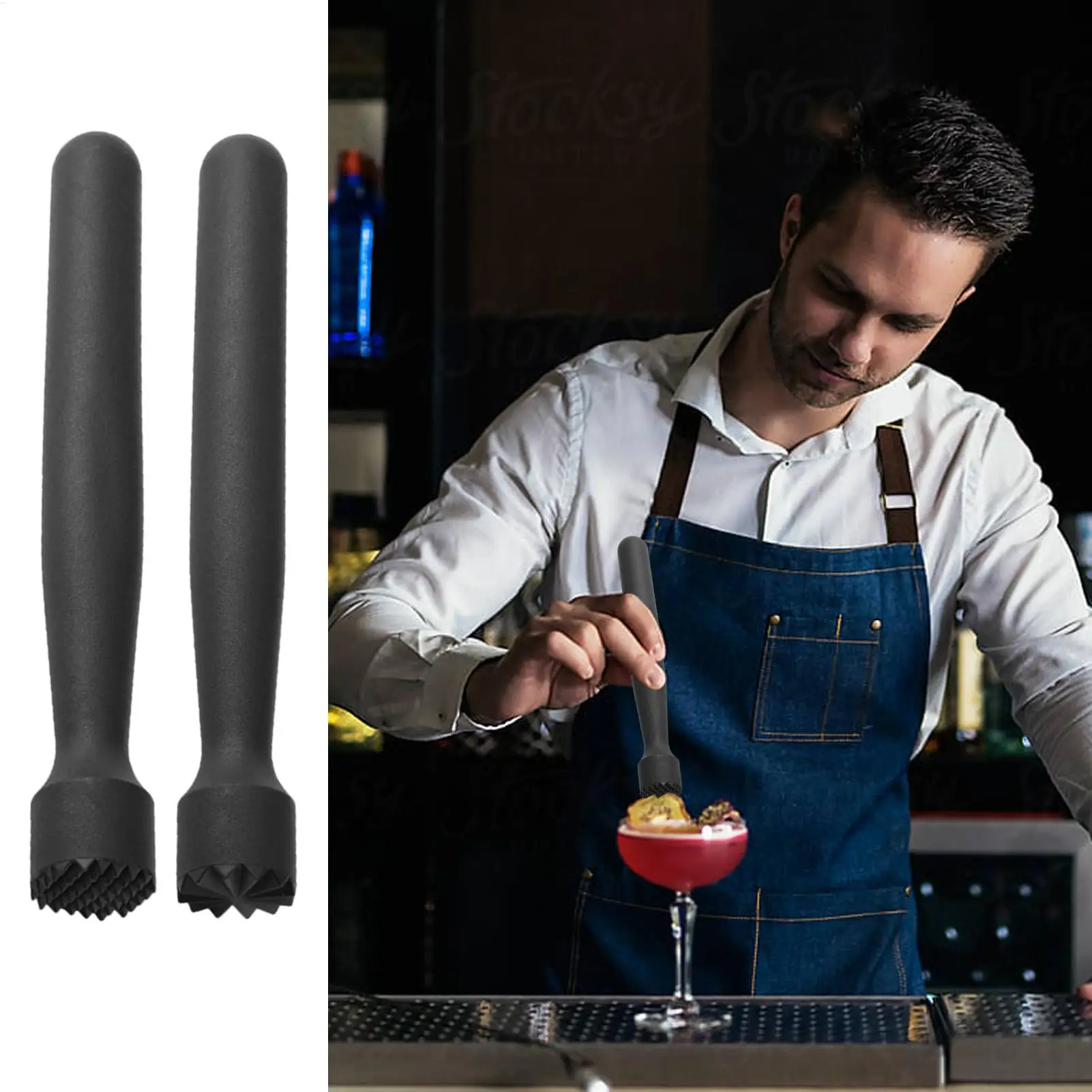 1PC Plastic Crushed Ice Hammer Multifunctional Popsicles Sticks Cocktail Swizzle Stick Fruit Lemon Muddle Pestle Bar Tools