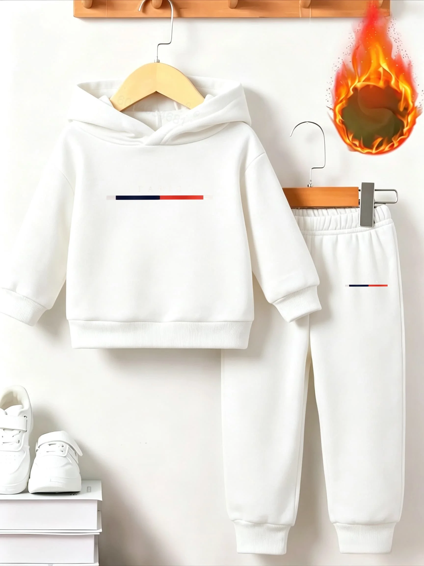 Kinder-Komfort-Kapuzenpullover - Trendiges Marken-Wärmeset für Jungen und Mädchen, Langärmliges Sport- und Freizeitoutfit – Detail 5