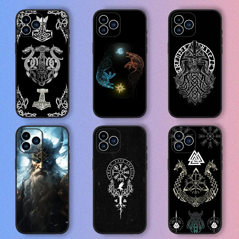 Odin Fenrir Phone Case For iPhone 15,14,13,12,11,XS,XR,X,8,7,Pro,Max,Plus,mini Silicone Black Cover