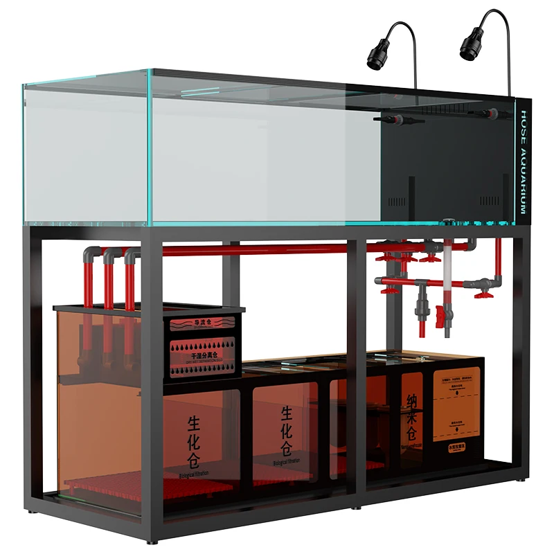 

fish tank aquatic plant tank aquarium bottom filter living room ultra-white glass stream tank bag back overflow ecological sea