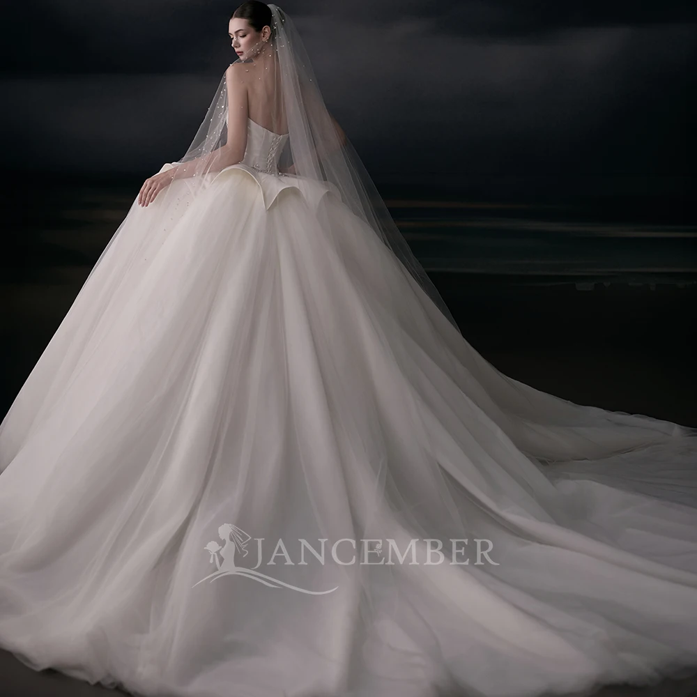 Modern Ivory Ball Gown Customized Wedding Dress Off The Shoulder Value for Money Three Quarter Sleeves Scoop Vestido De Novia