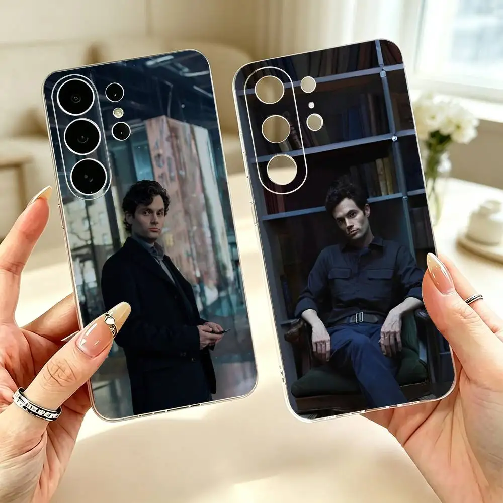 V-Villain Protagonist Joe Goldberg  Clear Soft Silicone Phone Case for Samsung S25 S24 S23 S22 S21 S20 Ultra Plus