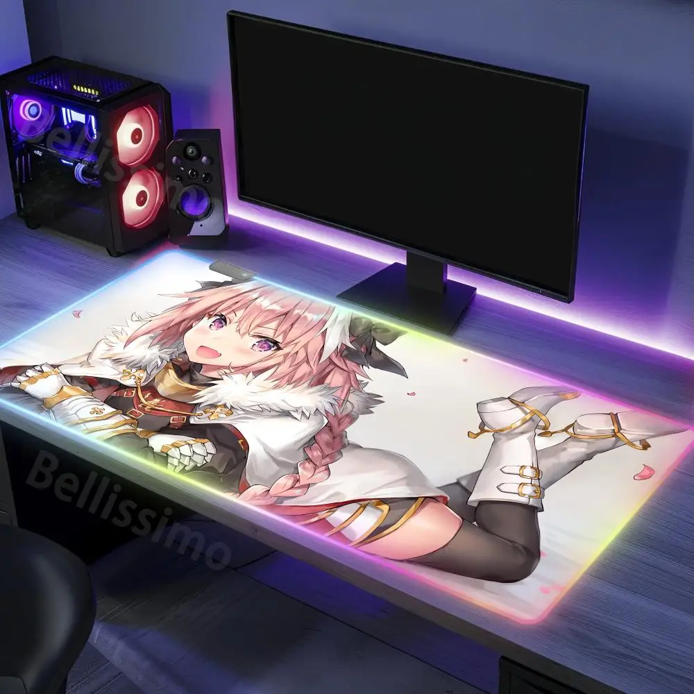 

Astolfo Mouse Pad Rgb Anime Rug Kawaii Gaming Table Mat Memo Pads for Girls Rog Mouse Carpet Mouse for Computer Xxl Mousepad