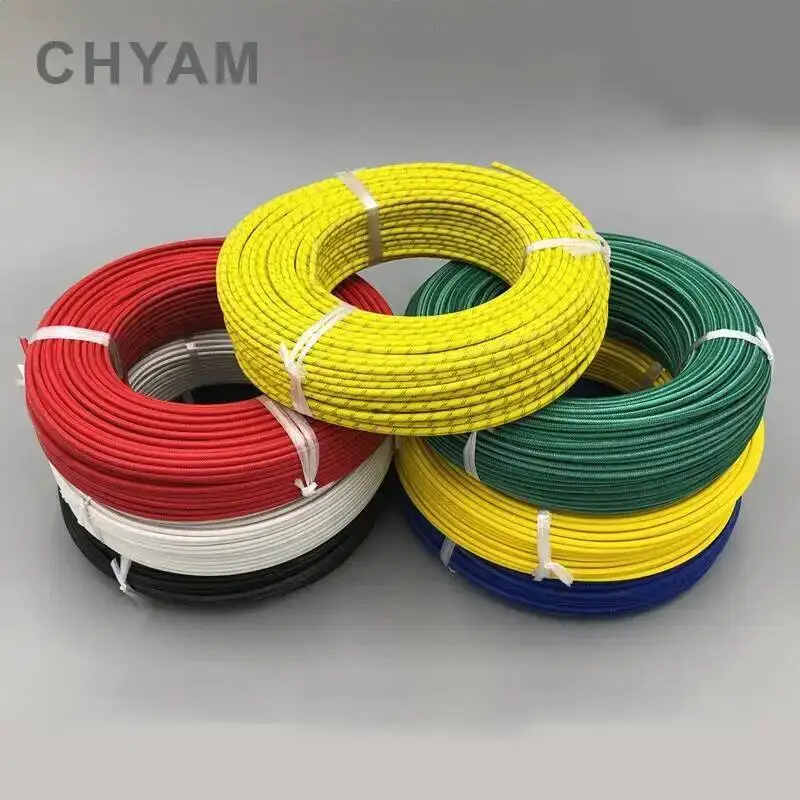 High Temperature Silicone Wire And Cable Heat Resistant 300°C Glass Fiber Braided 0.3mm 0.5mm 0.75mm 1.0mm 1.5mm 2.5mm 4mm 6mm