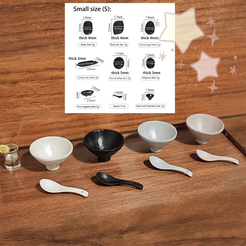

9 Pcs 1:12 Dollhouse Miniature Dinner Plates Set Decorative Tableware For Dining Room Furniture Home Model Decor Accessories