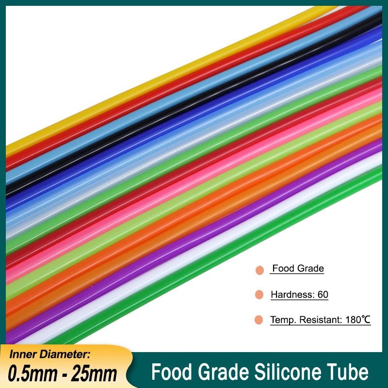 

1m Food Grade Silicone Tube ID 1 2 3 4 5 6 7 8 9 10 12 14 16 18 20 25mm Soft Nontoxic Drink Pipe Aquarium Gardening Water Hose