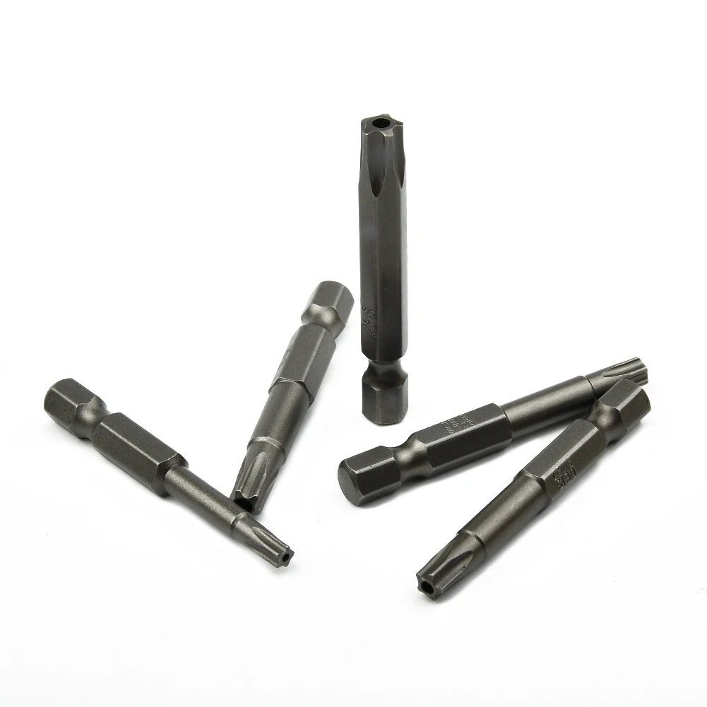 Magnetic Alloy Steel For Torx Screwdriver Bits Set Includes Eight Pieces of Hex Shank in Size T8 to T40 Each at 50mm