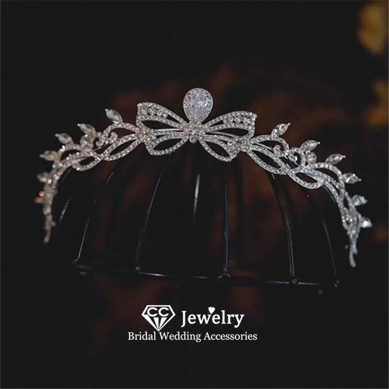 

CC Romantic Crown Women Accessories Bridal Headbands Engagement Hair Ornaments 100% Handmade Crystal Pageant Diadems Party AN507