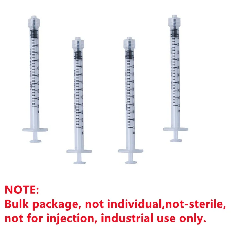 

1 Ml/Cc Disposable Plastic Luer Lock Syringe Without Needle Bulk package,Uses for Lab, Measurement and Dispensing Industrial