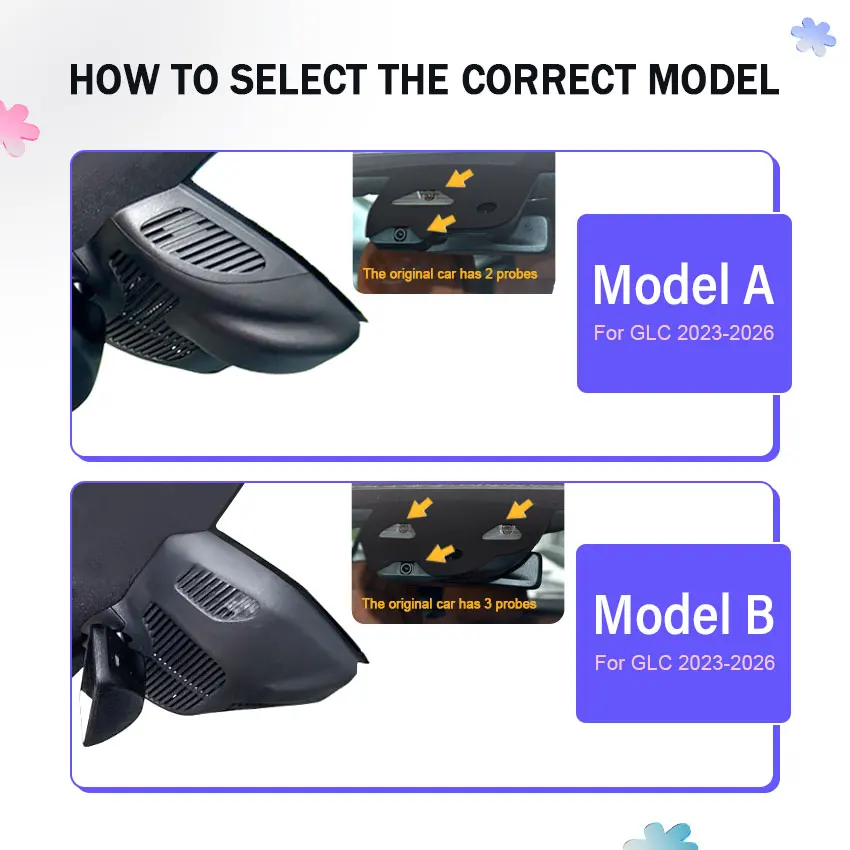 4K Plug and play WIfi Car DVR For Mercedes-Benz GLC X254 (2nd Gen) 2023-2026 Dual Lens With & APP Control 4K Dashcam