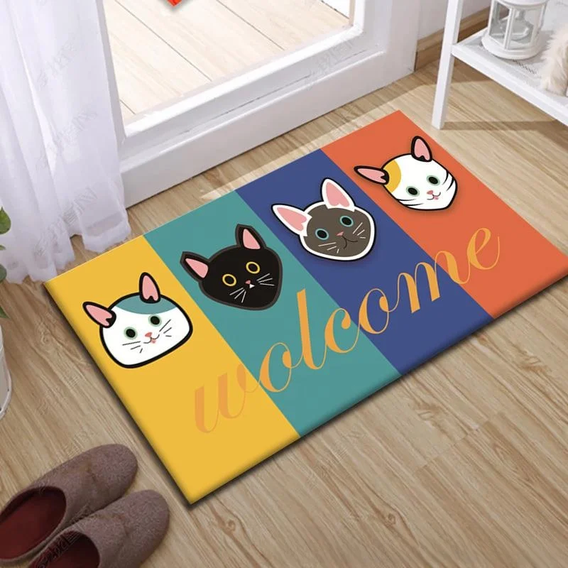 

Впитывающий коврик для ванной комнаты, милый коврик для туалета, домашний ковер для прихожей, напольный коврик для ванной, прямоугольный, продольный стиль