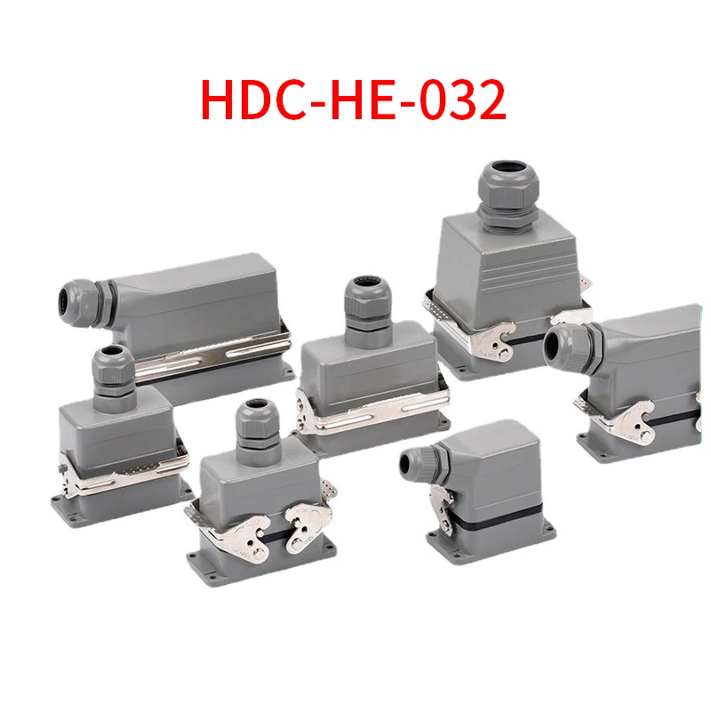 

1PCS HE-032 Heavy Duty Connector 32 Core Rectangular Butt Type Waterproof Socket Connector for Aerospace Industry 16A