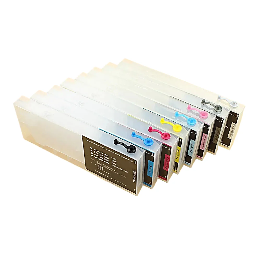 8 colors 4880 Refillable ink cartridges for Epson stylus pro4880 4800 4000 7600 9600 with chips