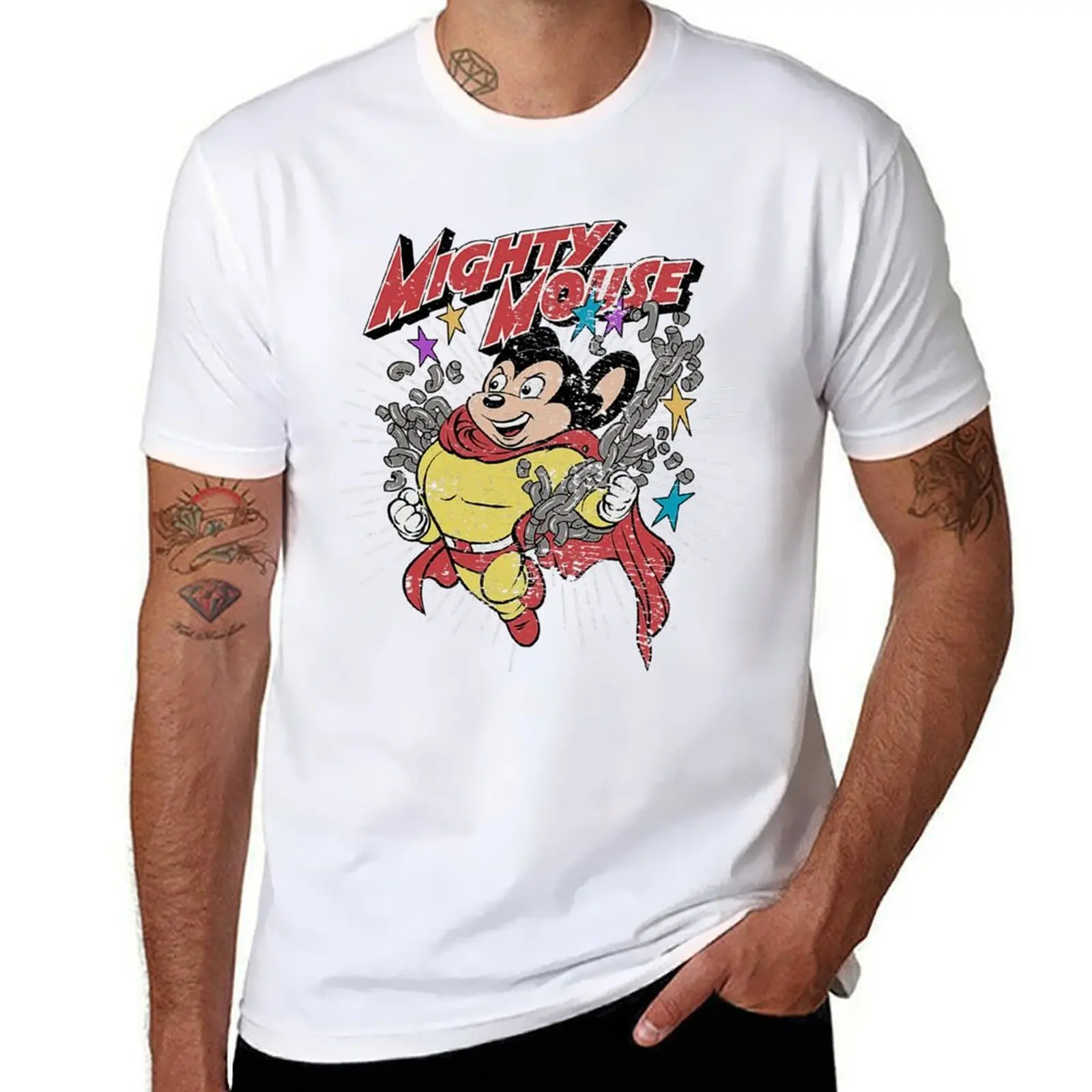 

Футболка Mighty Mouse Mighty, футболки с принтами, графические футболки для мужчин, футболка