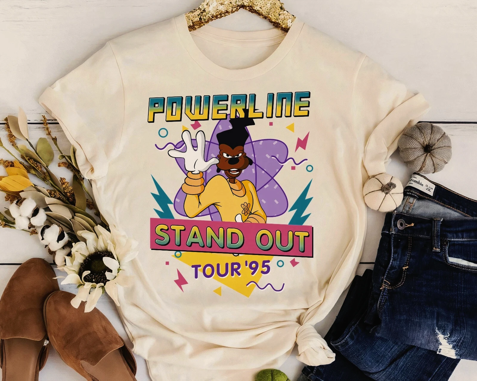 ديزني باورلاين ستاند أوت تور 95 تي شيرت مطبوع المرأة موضة قصيرة الأكمام ملابس الأولاد الأسرة مطابقة وتتسابق ملابس الاطفال #2