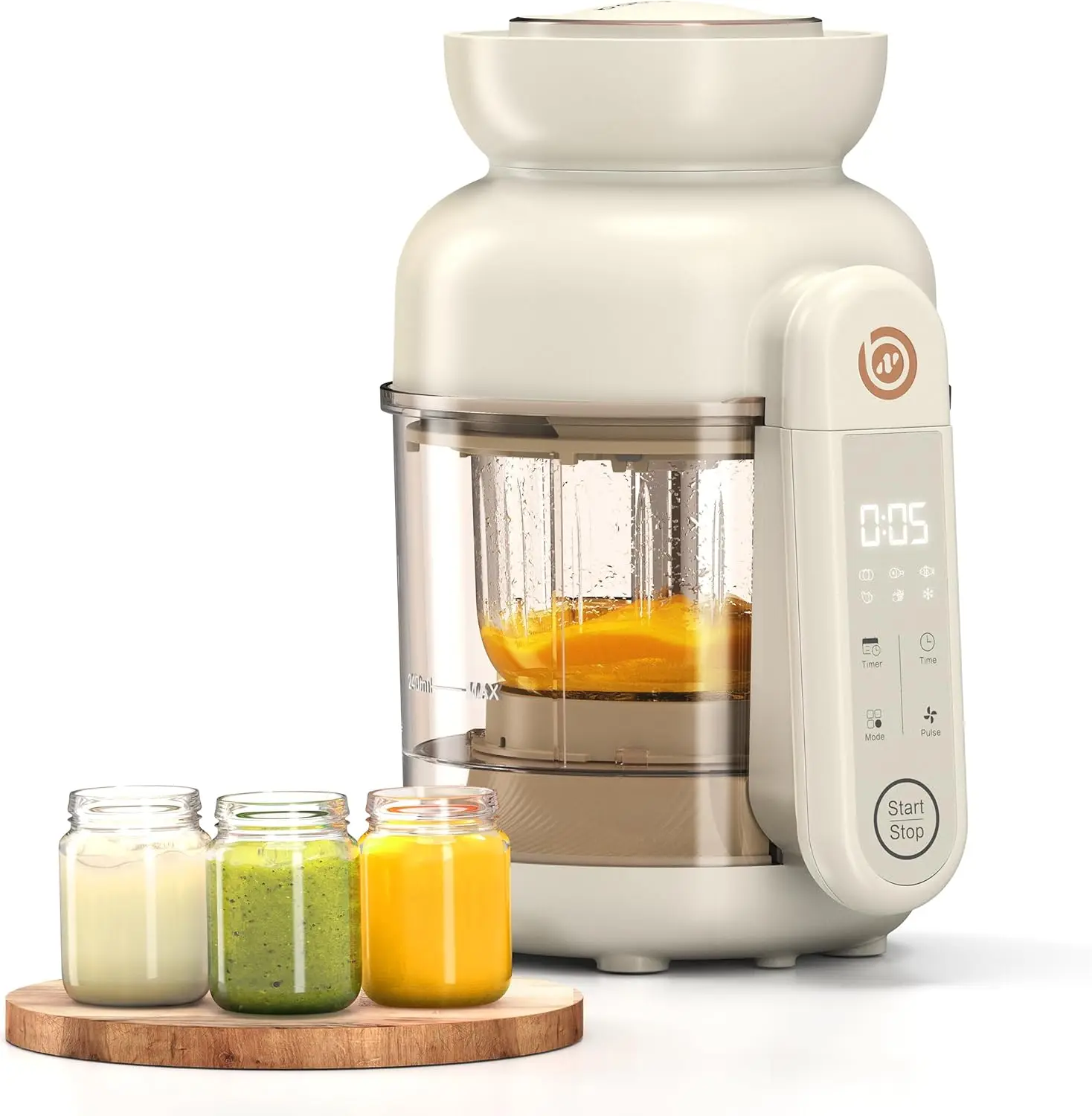 

Food Maker, Glass Baby Food Mills, Baby Blender & Steamer and Puree Maker with Auto Cooking, Easy Cleaning, Dishwasher Safe