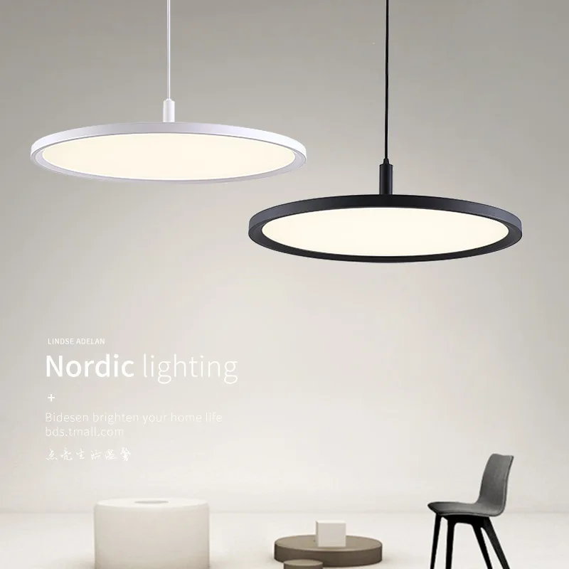 

Nordic Ultra Thin Round LED Pendant Light Minimalist Modern Lamp For Living Room Bedroom Decorative Lighting 110-265V