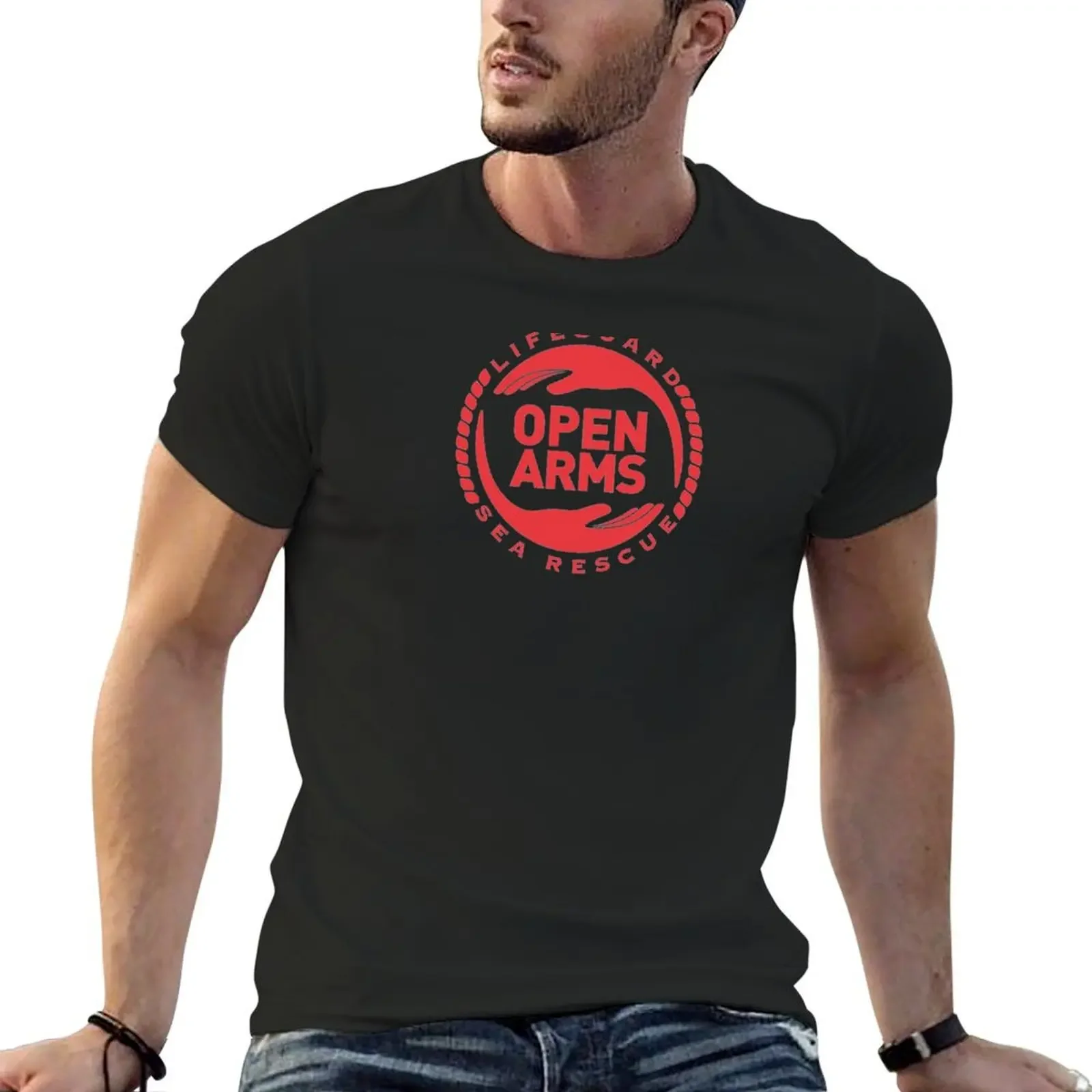 Open Arms humanitarian organization T-Shirt graphic shirts oversized graphic tee custom shirt oversized t shirt men