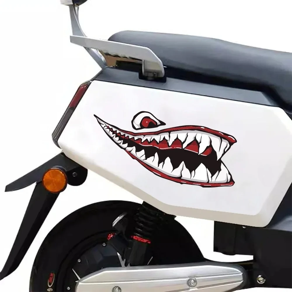 

2PCS Shark Mouth Stickers Motorcycle Auto Side Body Decoration Decals Accessories For VESPA PIAGGIO GTS Sprint Primavera LX LXV