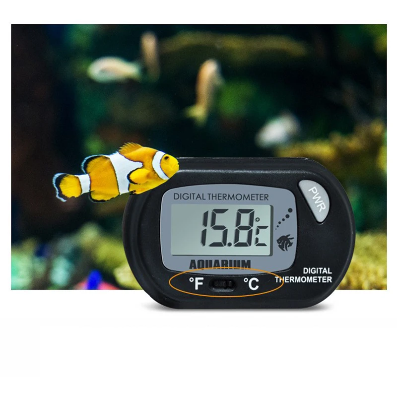 1PC 58*37mm Fish Tank Digital Thermometer,Yellow/Black Aquarium Electronic Temperature Sensor,Waterproof Fish Tank Accessories