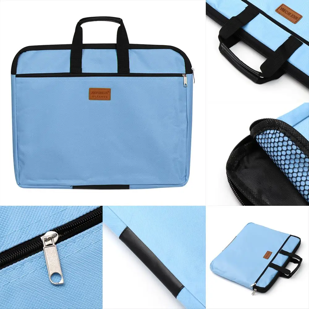 File Folder Holder With Handle Zipper Waterproof Canvas Handbag Big Capacity Durable Double Layers Book A4 Document Bag