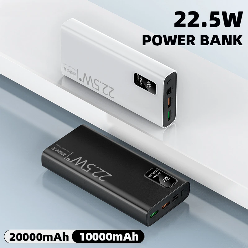 10000/20000mAh 22.5W Fast Charging Power Bank Portable USB PD18W External Battery Powerbank For iPhone 15 14 13 Xiaomi Samsung