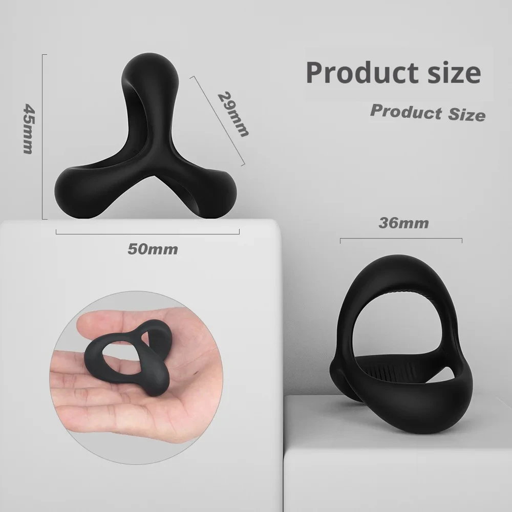 Penis Ring Silicone Semen Lock Ring Penis Enlargement Delay Ejaculation Time Lasting Cock Ring Sex Toys for Men Couples Adult