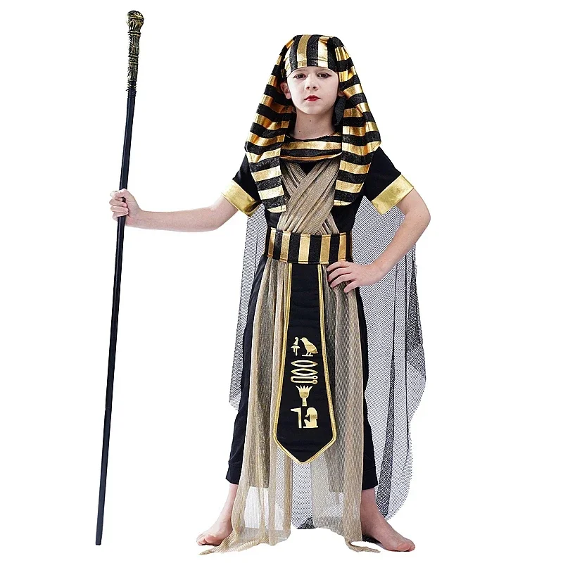 زي بوريم مصري قديم للأطفال ، ملابس فرعون مصري ، تنكري ، هالوين ، كاهن مصري كاهن ، جودة عالية