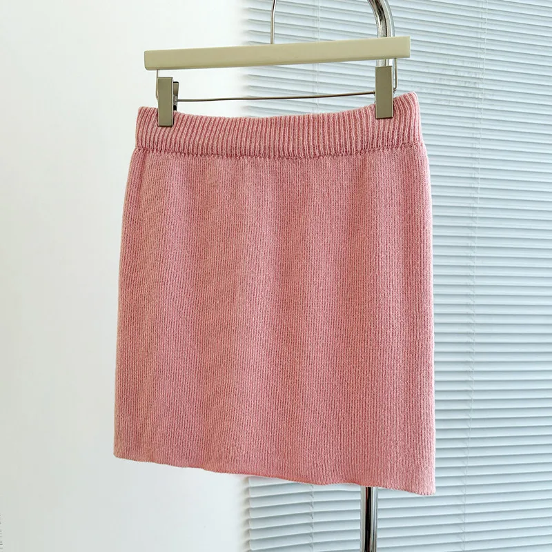 Falda de punto a la moda para mujer, falda ajustada a la cadera, faldas gruesas informales ajustadas de cintura alta para otoño e invierno
