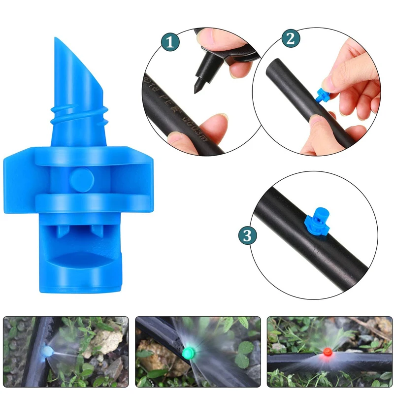 90 180 360  Degree Refraction Nozzle Sprinkler Head Thread 25pcs-75pcs Connection Garden Irrigation Mist Sprayer for Greenhouse