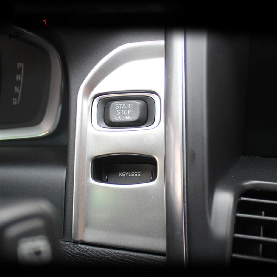 Glove Box Sequin Decoration Frame Start Stop Engine Push Button Key Ring Cover Trim For VOLVO XC60 2012 - 2017 Car Accessories image 3
