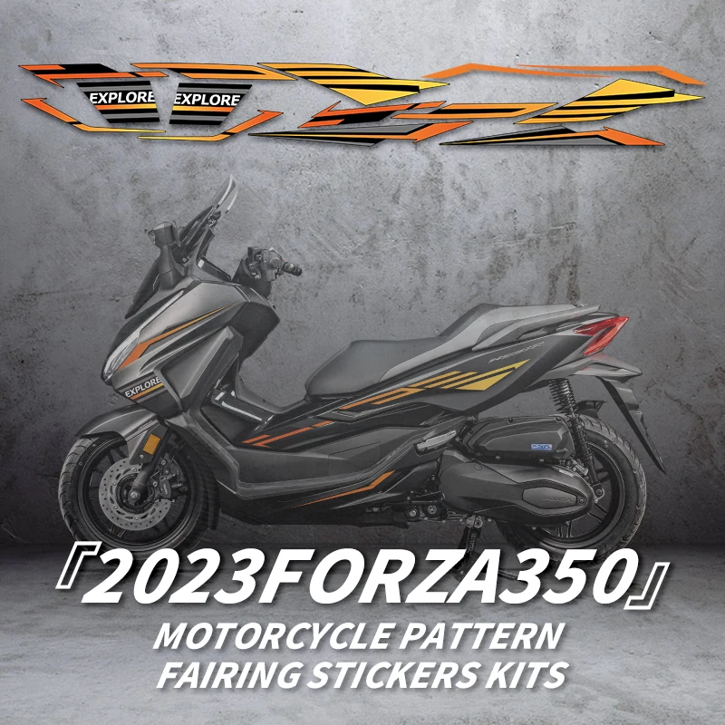 Used For HONDA FORZA 350 2023 Years Bike Accessories Paint Parts Area Pattern Decoration Decals Motorcycle Fairing Stickers Kits