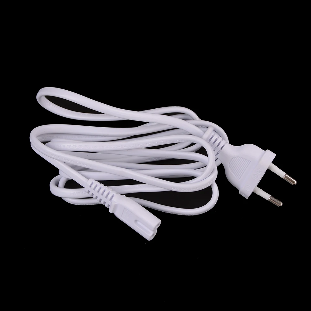 1pc White 1.5M EU European 2-Prong Port AC Power Cord Cable Slim Power Cable For Most Printer & Laptop AC Power Adapters