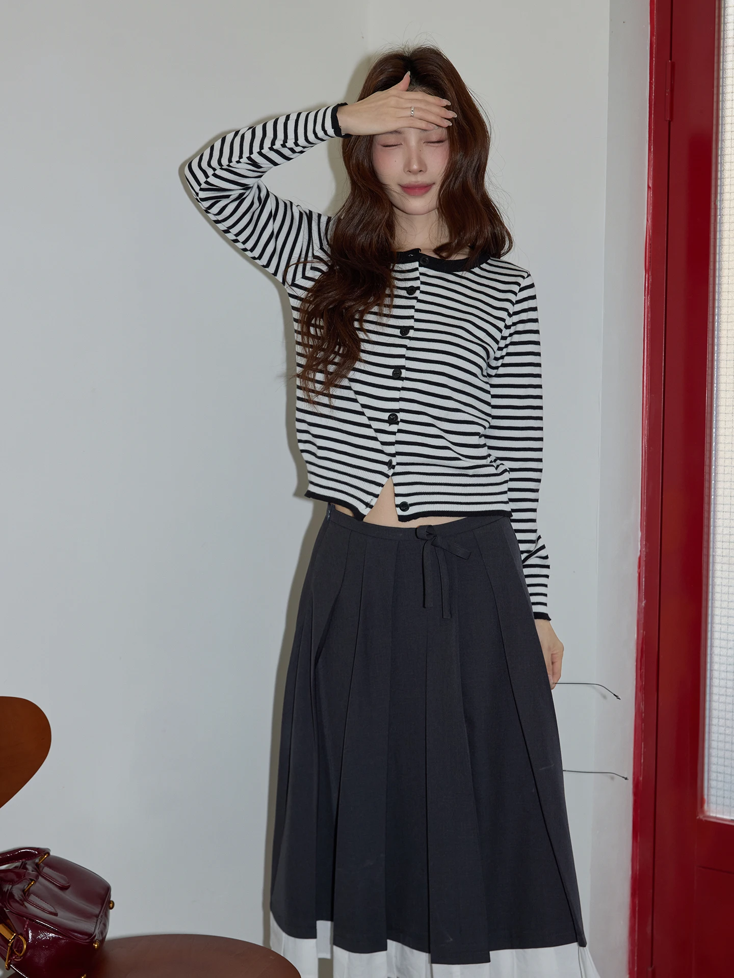 

Chaocha Home Design round Ne Knitwear Women's Slim Fit Striped Casual Sle Spring Faionable Top Quali Ciwalk