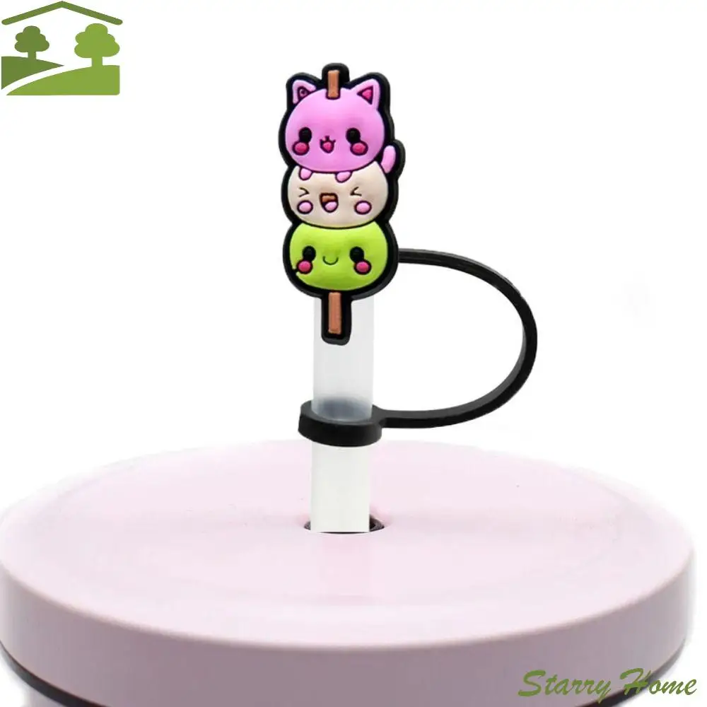 

2pcs Silicone Leopard Print Heart Straws Tips Dustproof Splash Proof Rainbows Straw Toppers Reusable Straw Cover For 7-8mm Straw