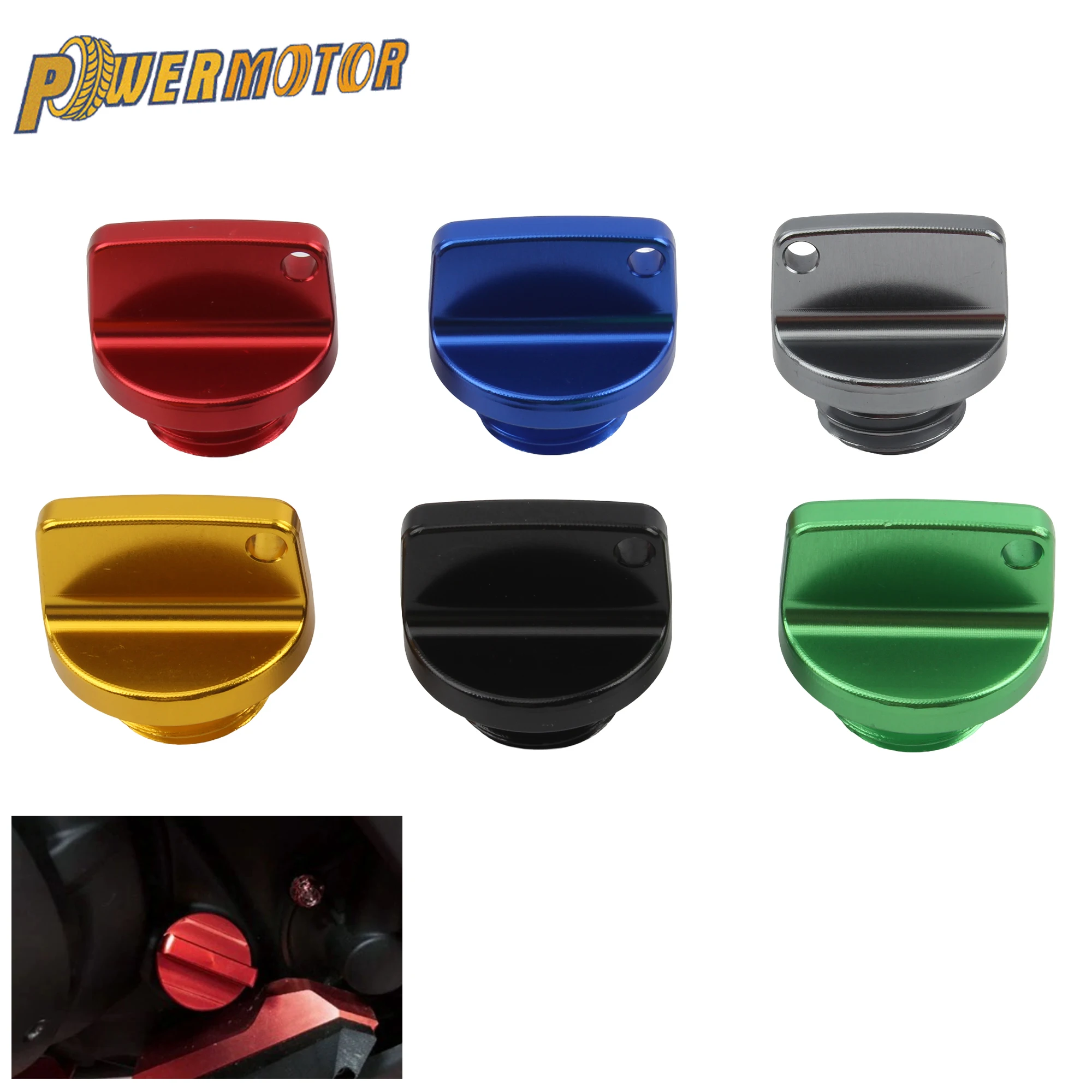 

Powermotor CNC Engine Oil Universal Cover Oil Filler Cap Plug For Yamaha Suzuki Kawasaki Motorcycle Modification Parts