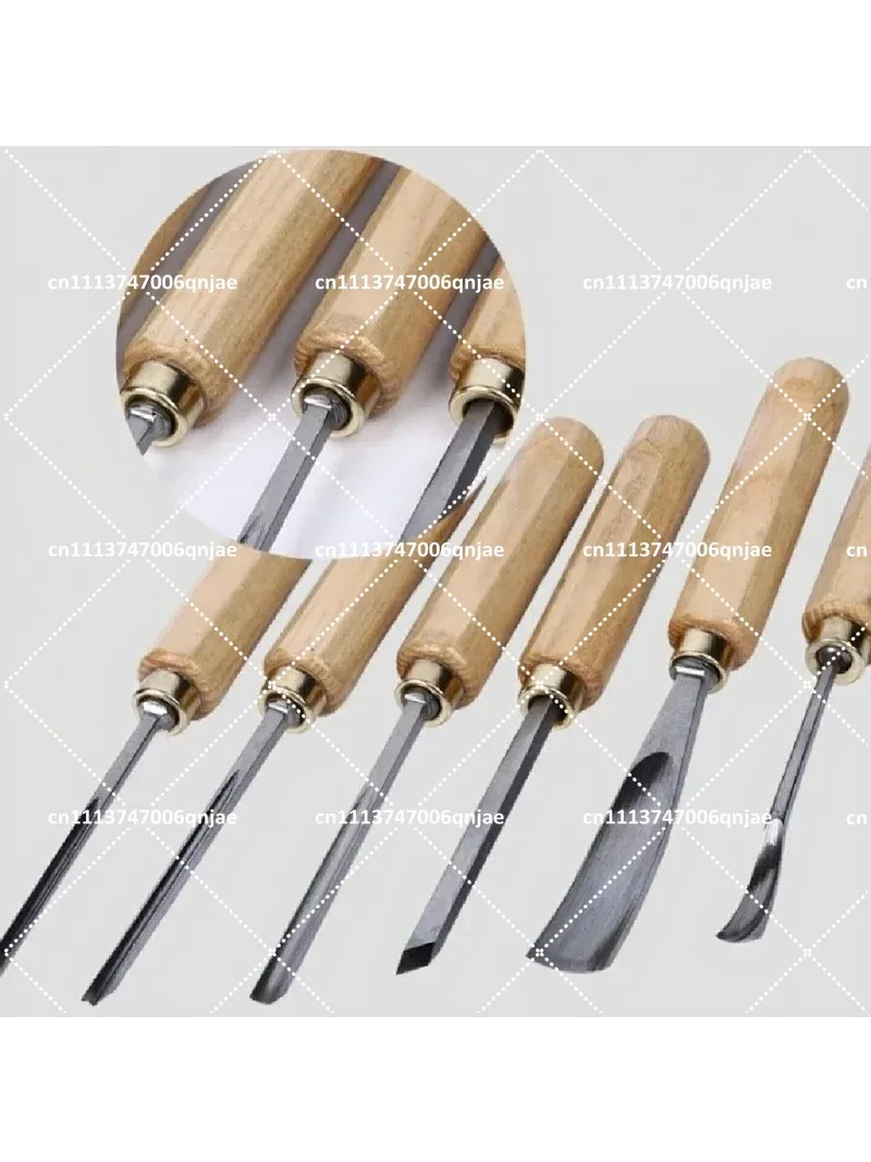 12-Piece Handmade Woodworking Chisel Set with Wooden Handles for Carving and Woodworking Projects