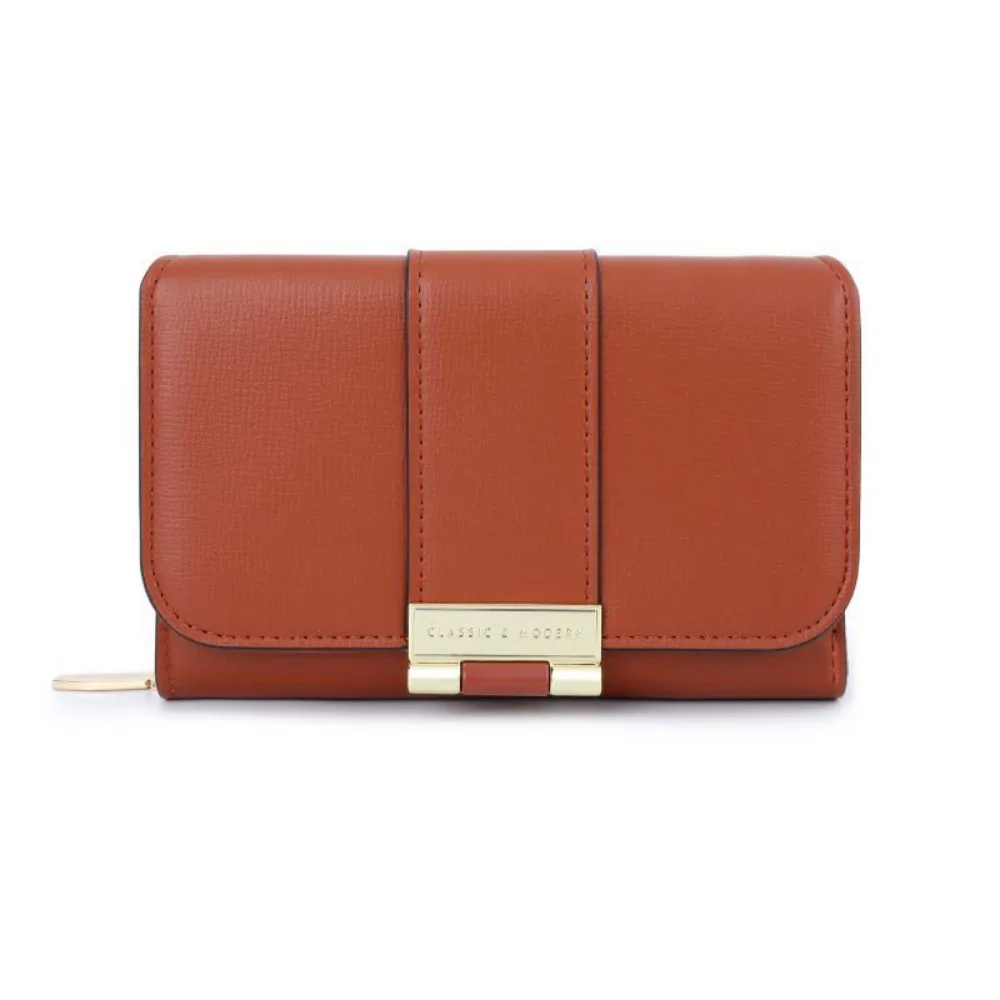 Retro Purse PU Leather Short Wallet Zipper Multifunctional Three Fold Wallet Foldable Large Capacity Women Card Holder Gift