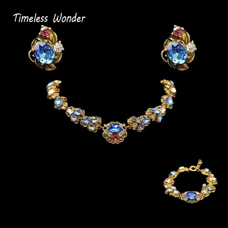 

Вневременное чудесное необычное ожерелье с цирконием и цветочным принтом, серьги-пуговицы, браслет, женский дизайнерский комплект ювелирных изделий, сладкий топ, редкий стильный 4612