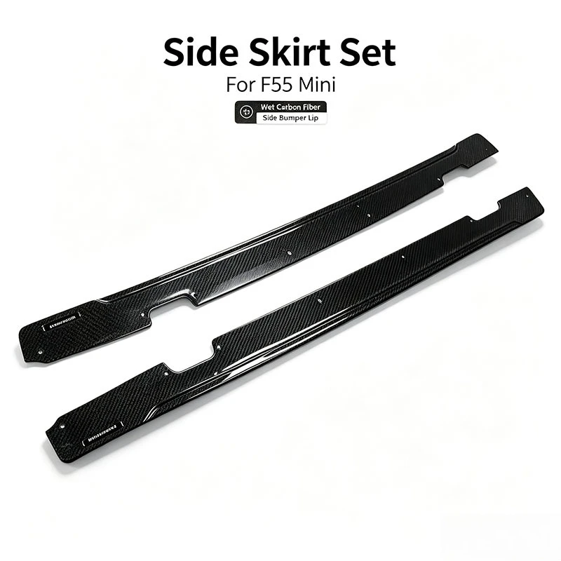 Wet Carbon Fiber Side Skirts For Bmw Mini F55 2014‑2023 Sport Style Side Body Exterior Car Tuning Parts