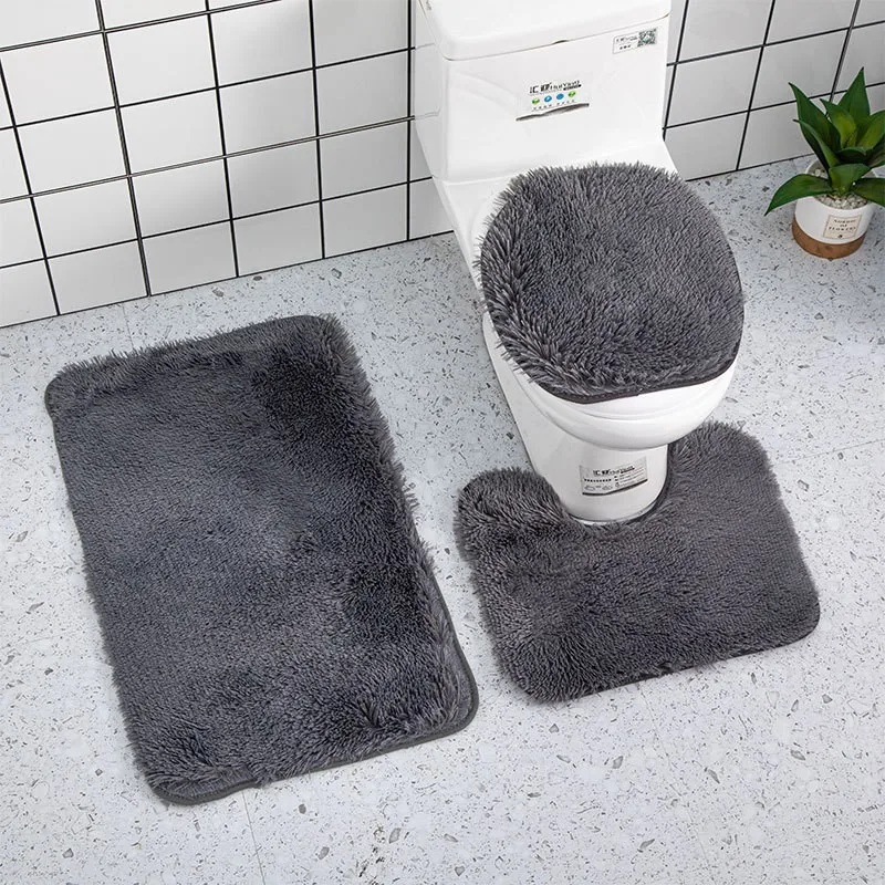 3Pcs Tie Dye Bathroom Mat Set Shaggy Fluffy Non-Slip Absorbent Toilet Floor Rug for Home Hotel Rugs living room Bathroom mat