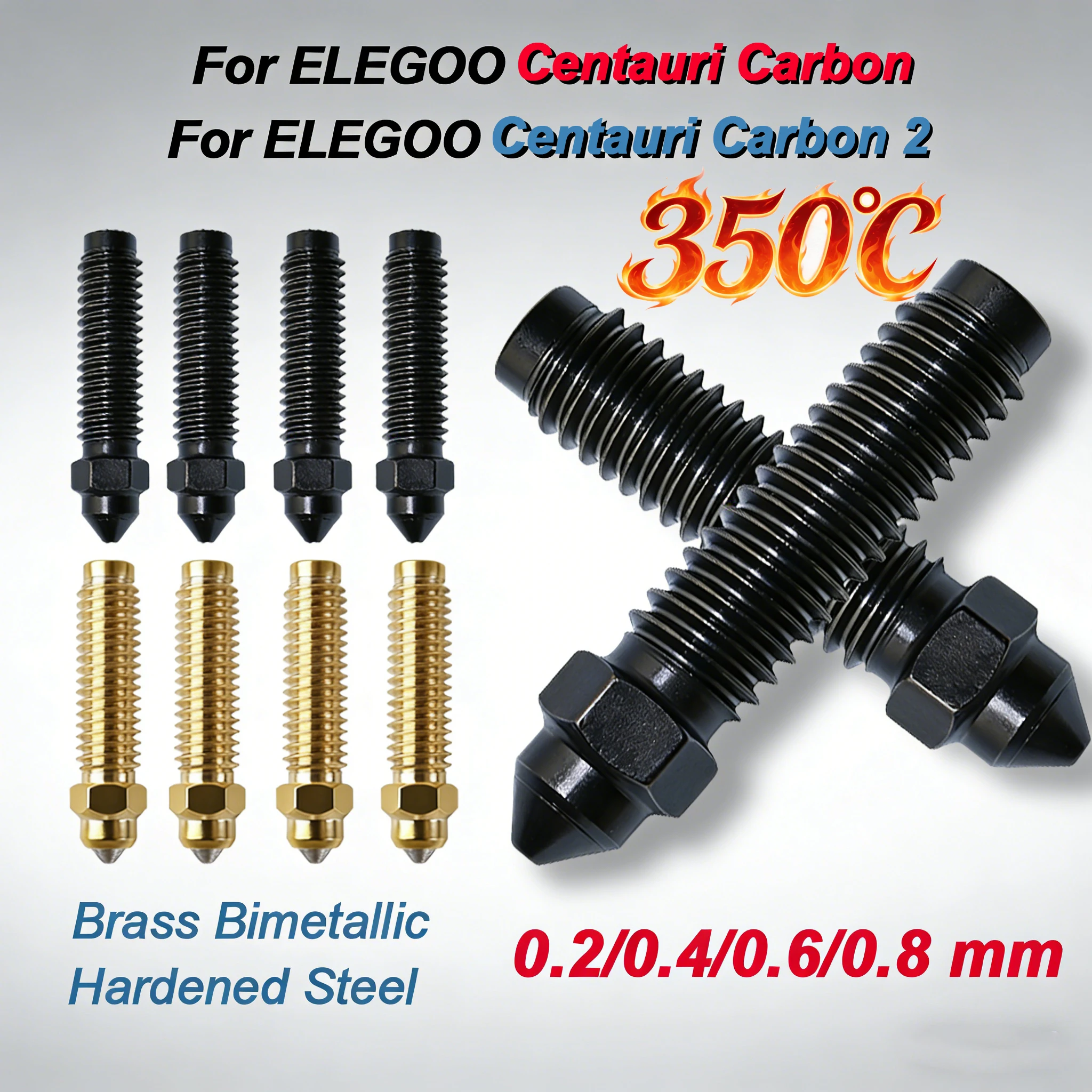 

Новые биметаллические сопла Elegoo Centauri Carbon Brass (0.2/0.4/0.6/0.8 мм) для хотэнда Centauri Carbon 2, запасные части