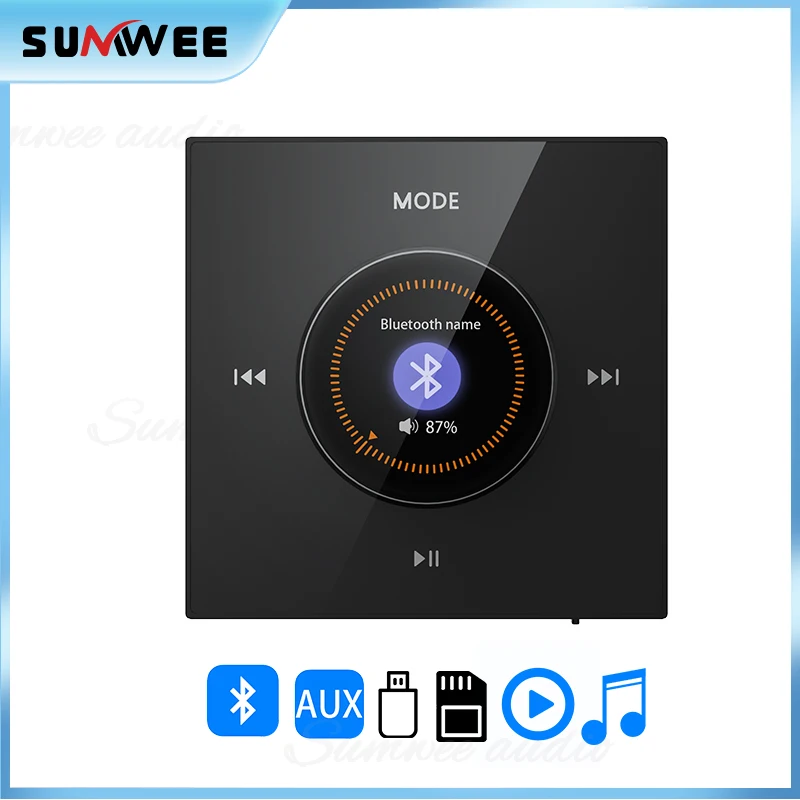 Миниатюрный домашний музыкальный плеер, система управления музыкой с Bluetooth, звуковая панель, Встроенный Настенный усилитель